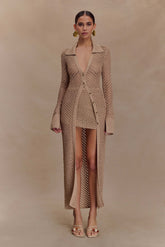 Waverley Metallic Knit Swim Cover Up - Gold